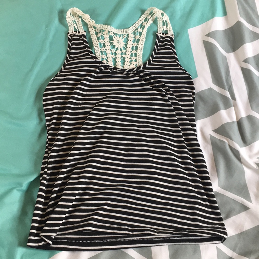 Striped lace shirt